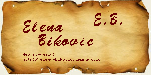 Elena Biković vizit kartica